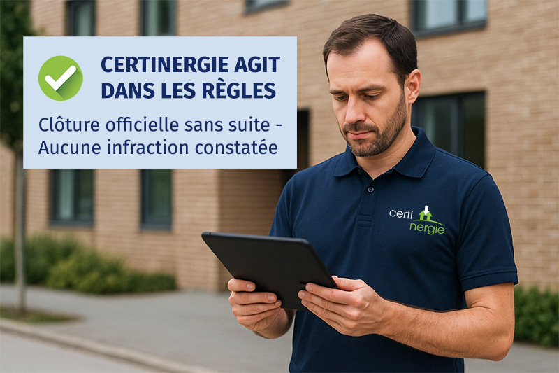 Certinergie agit dans les règles: Clôture officielle sans suite - Aucune infraction constatée